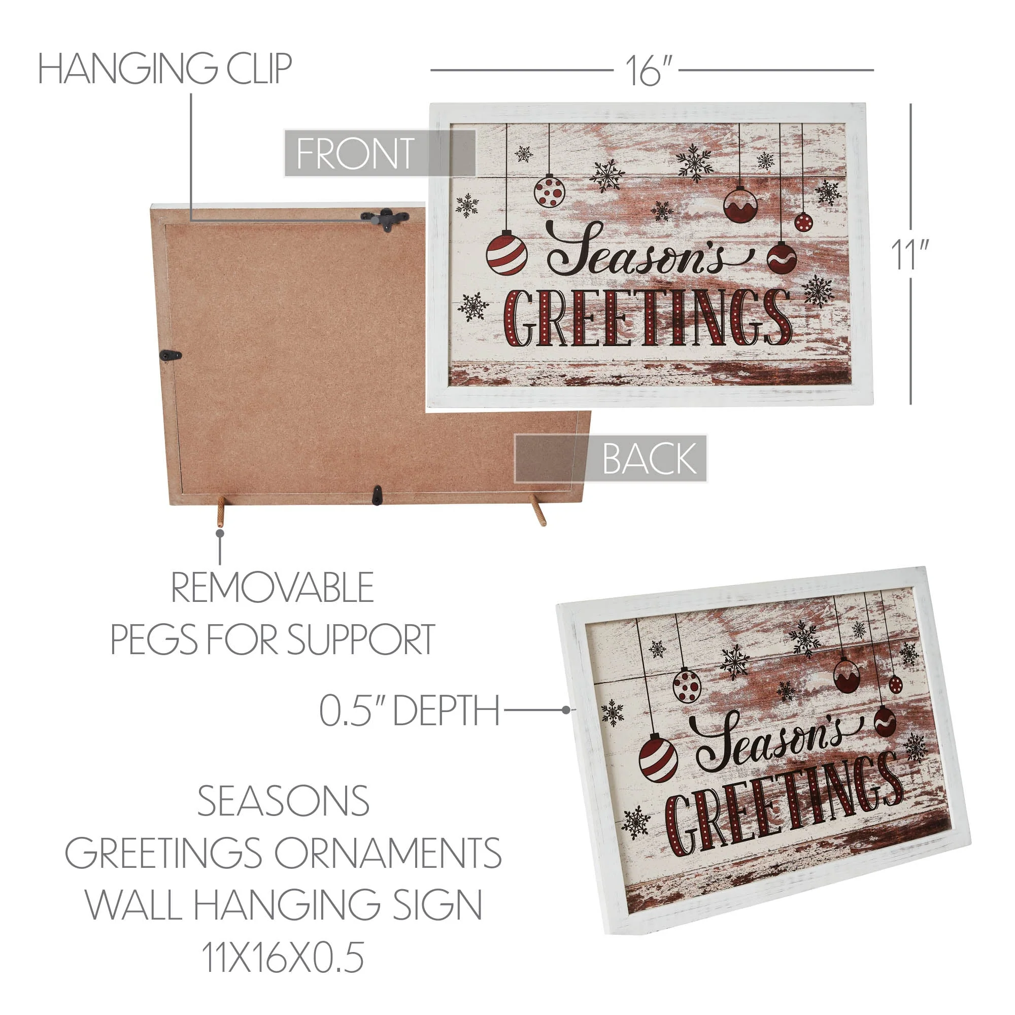 Season's Greetings Ornaments Wall Hanging Sign - Image 6