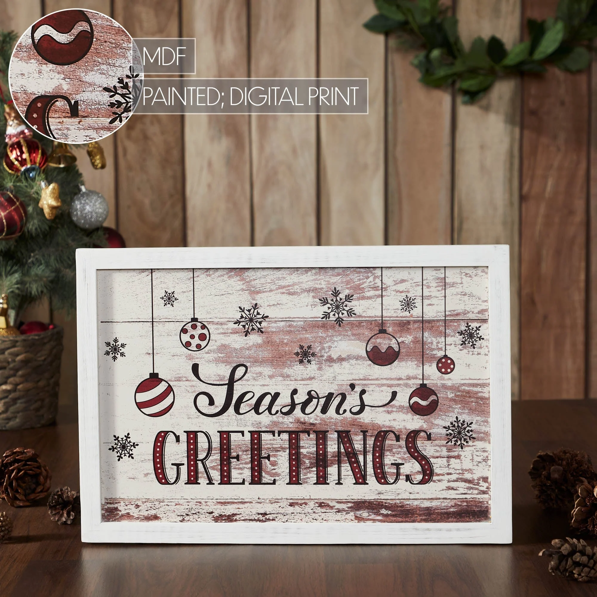 Season's Greetings Ornaments Wall Hanging Sign - Image 7