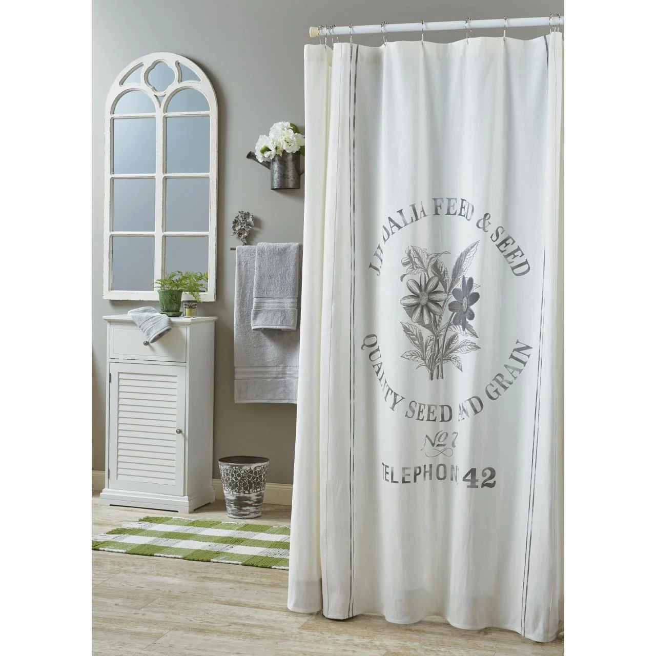 Dalia Grain Sack Stripe Shower Curtain - Image 4