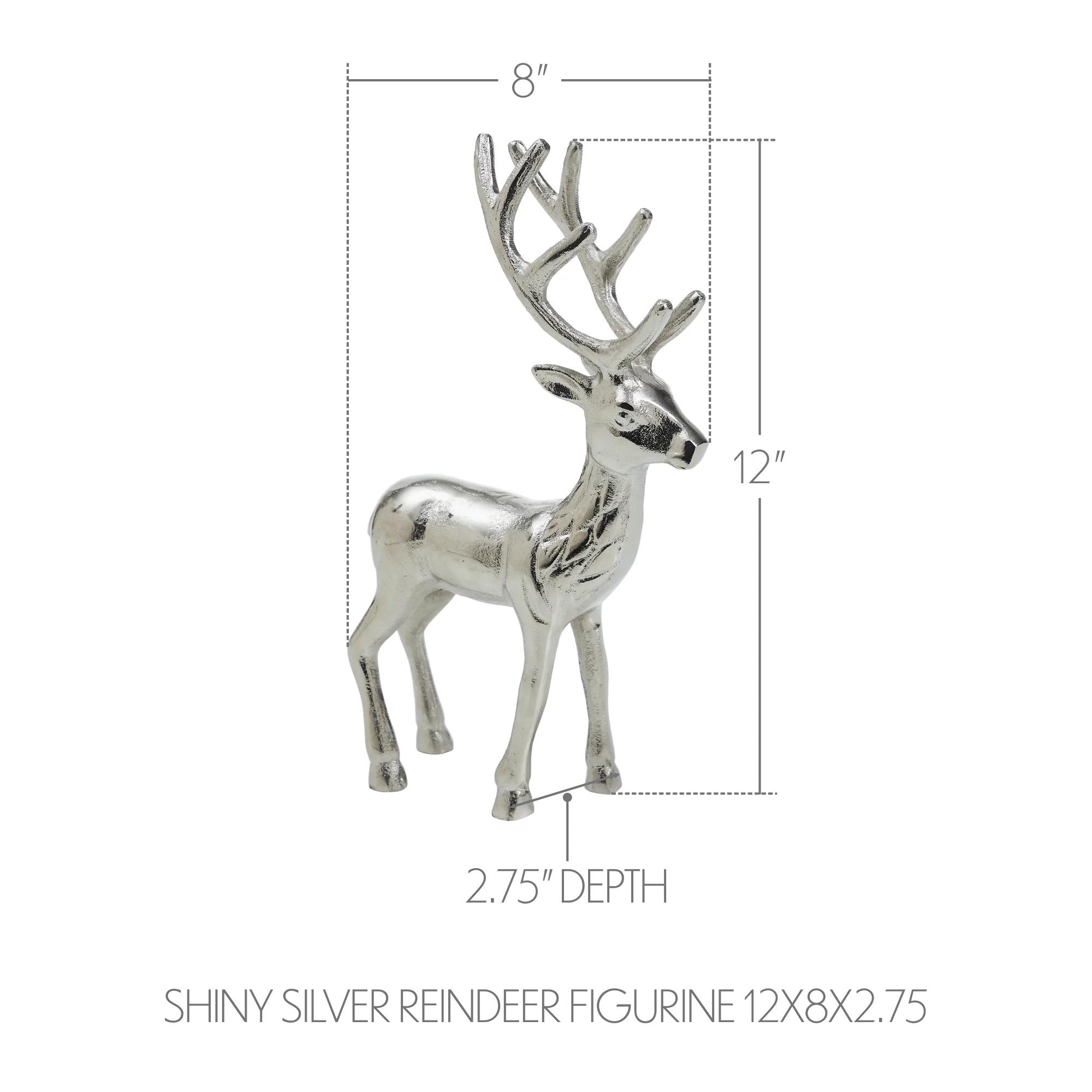 Shiny Silver Reindeer Figurine - Image 3