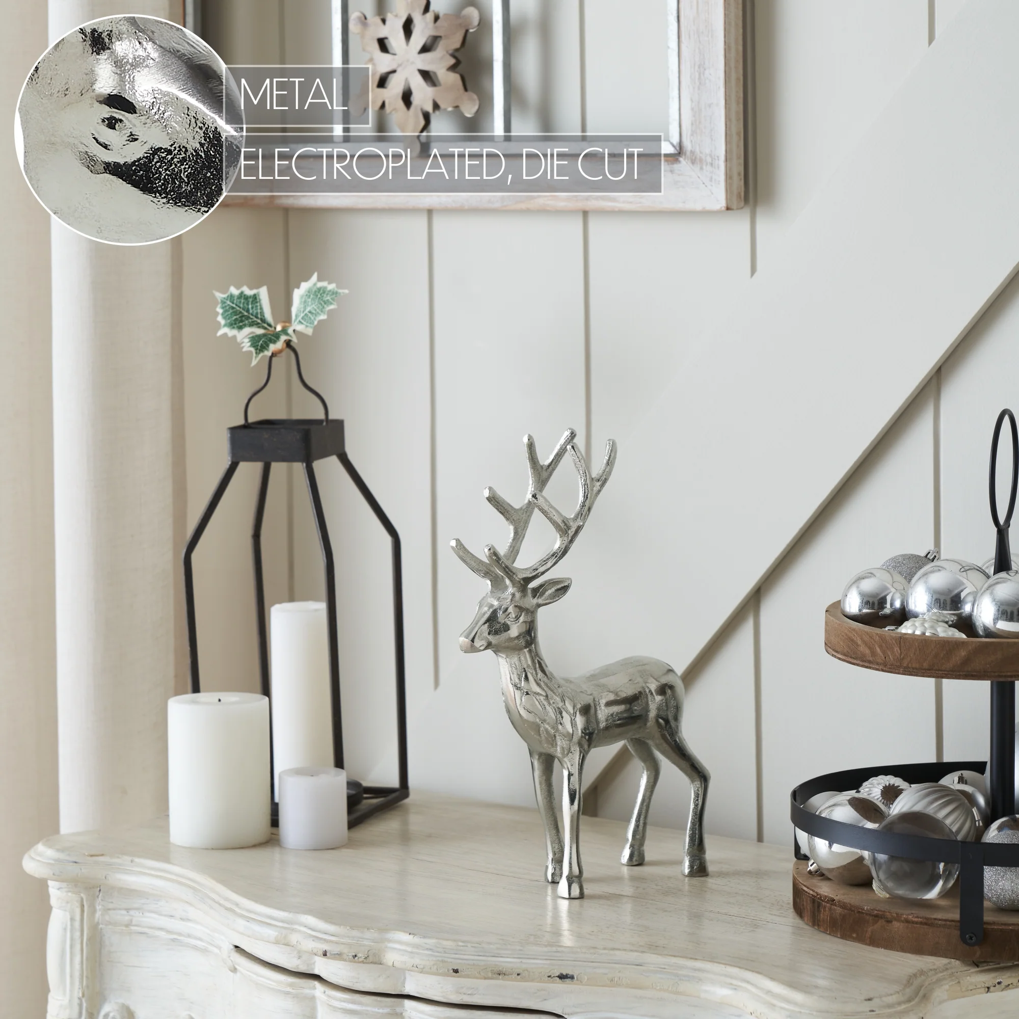 Shiny Silver Reindeer Figurine - Image 4