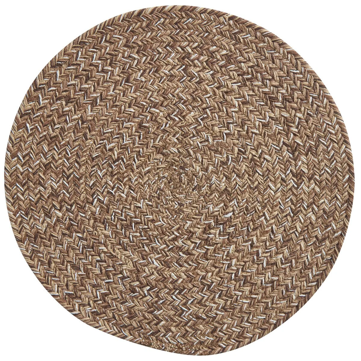 Cocoa & White Round Braided Placemats Set of 4 - Image 2