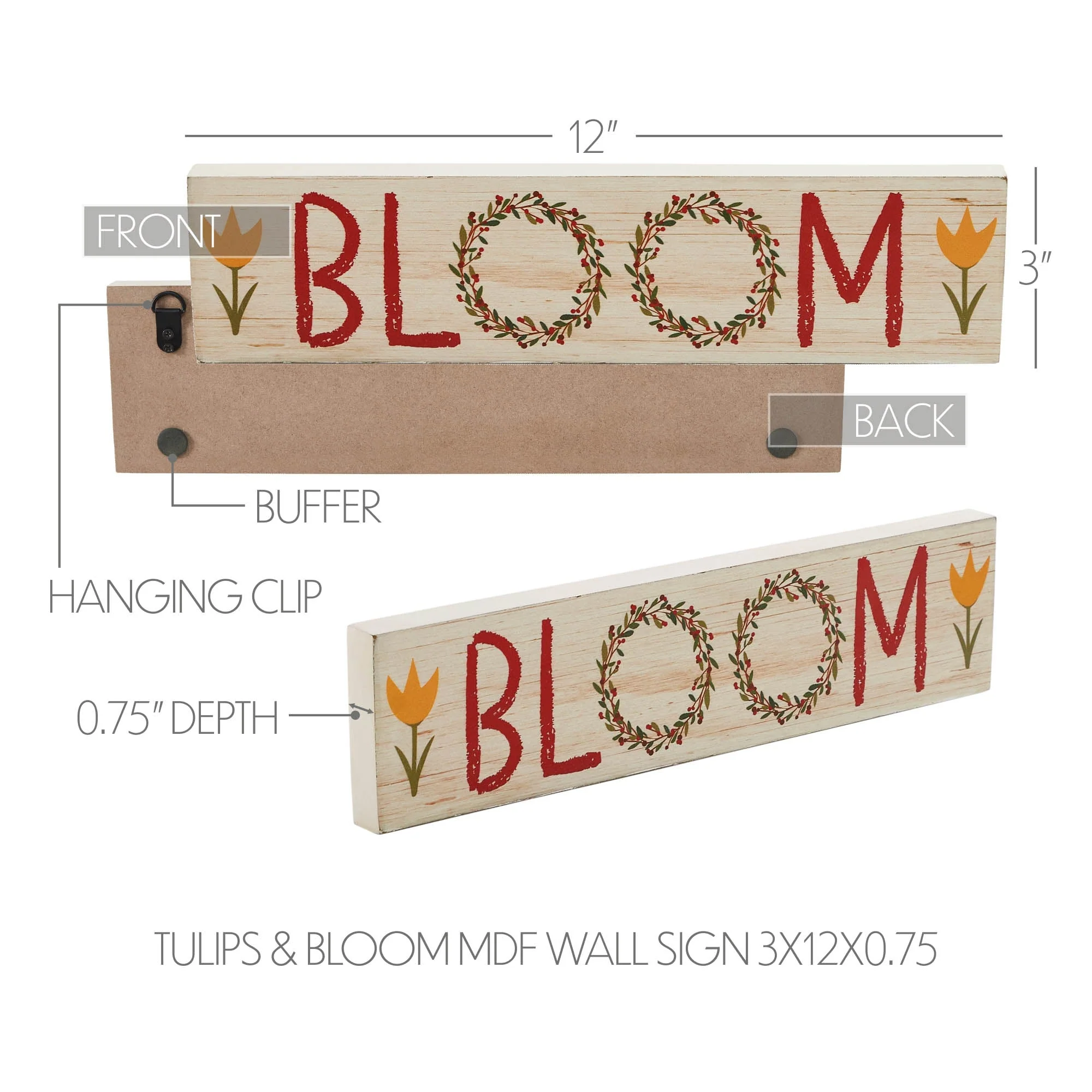 Spring In Bloom Tulips & BLOOM Wall Sign - Image 2