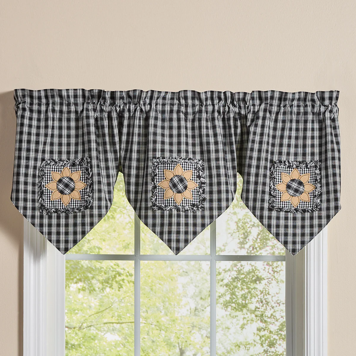 Stanton Black Sunflower Point Valance