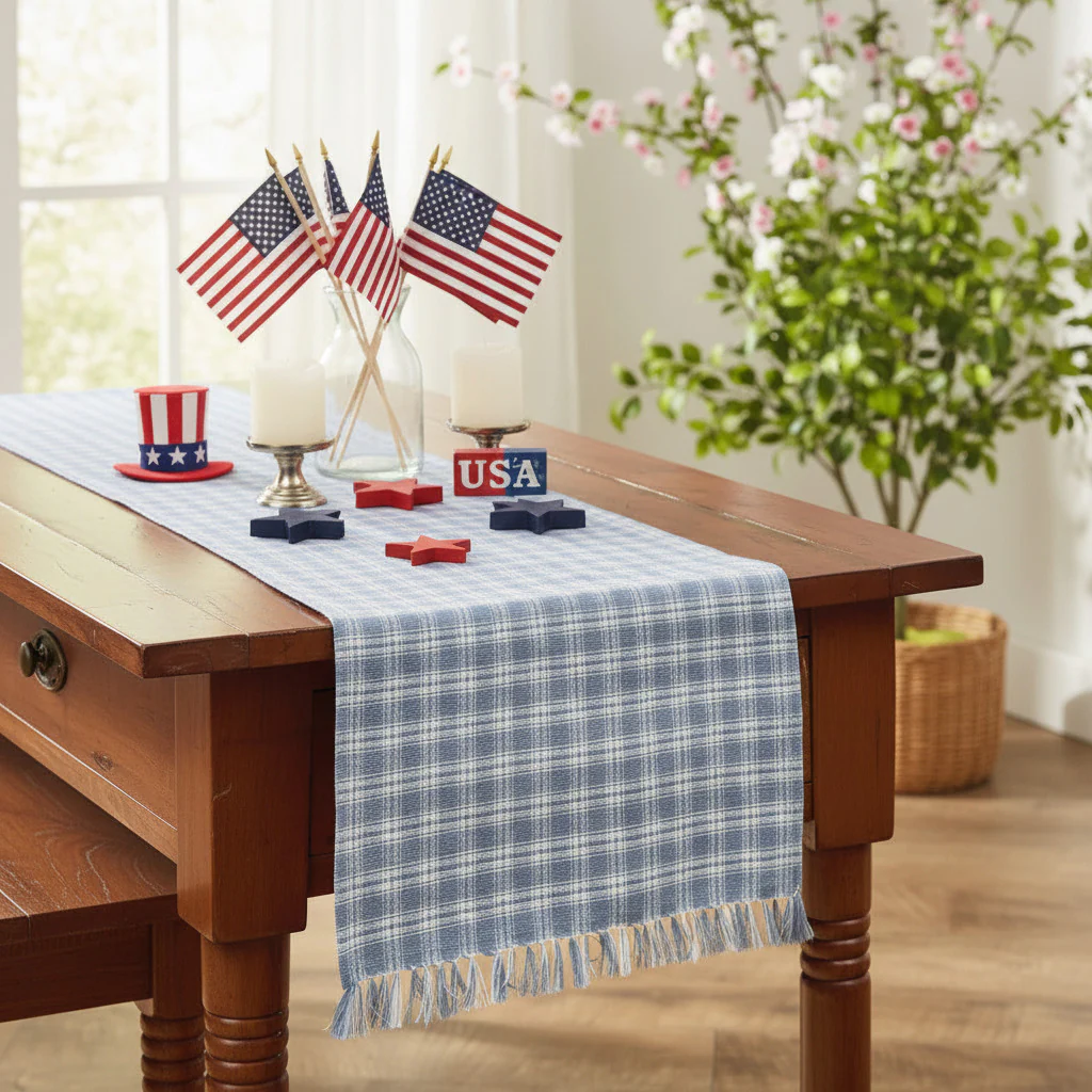 Stanton Dusk Cotton Plaid Table Runner