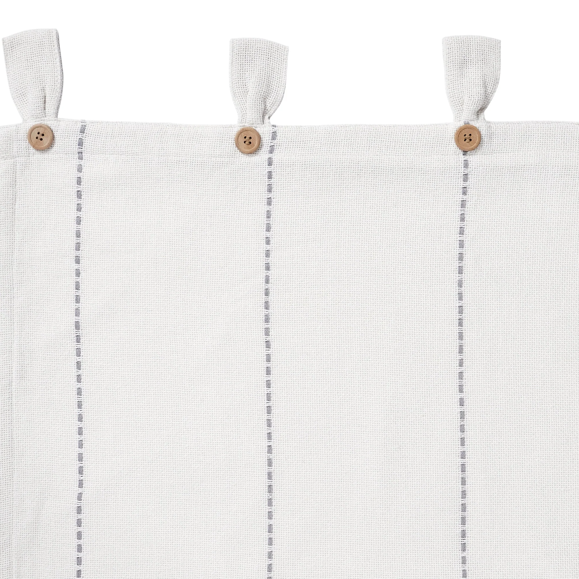 Stitched Burlap White Short Panel Curtains - Image 5
