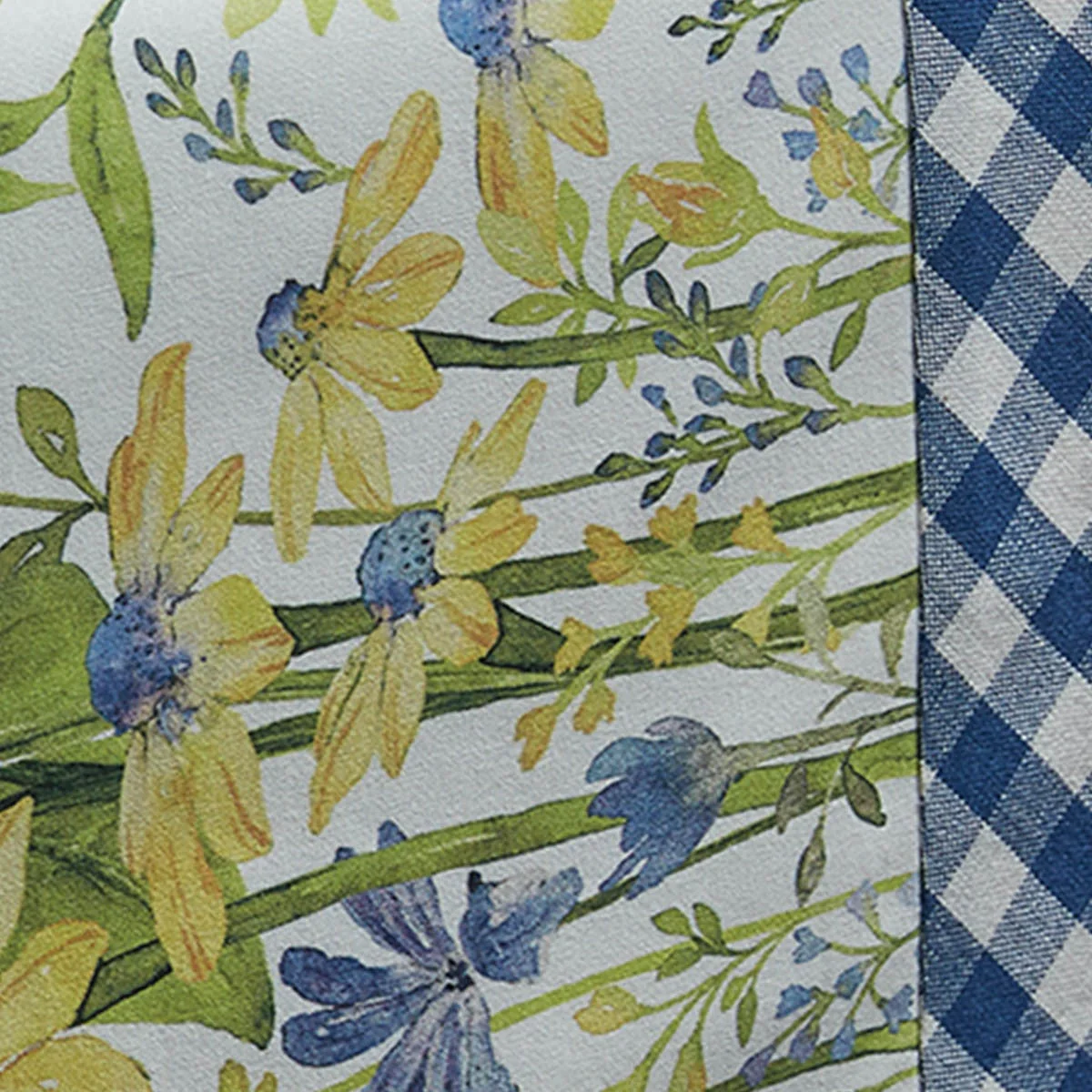 Gingham Blue & Sunshine Table Runner 54" - Image 3