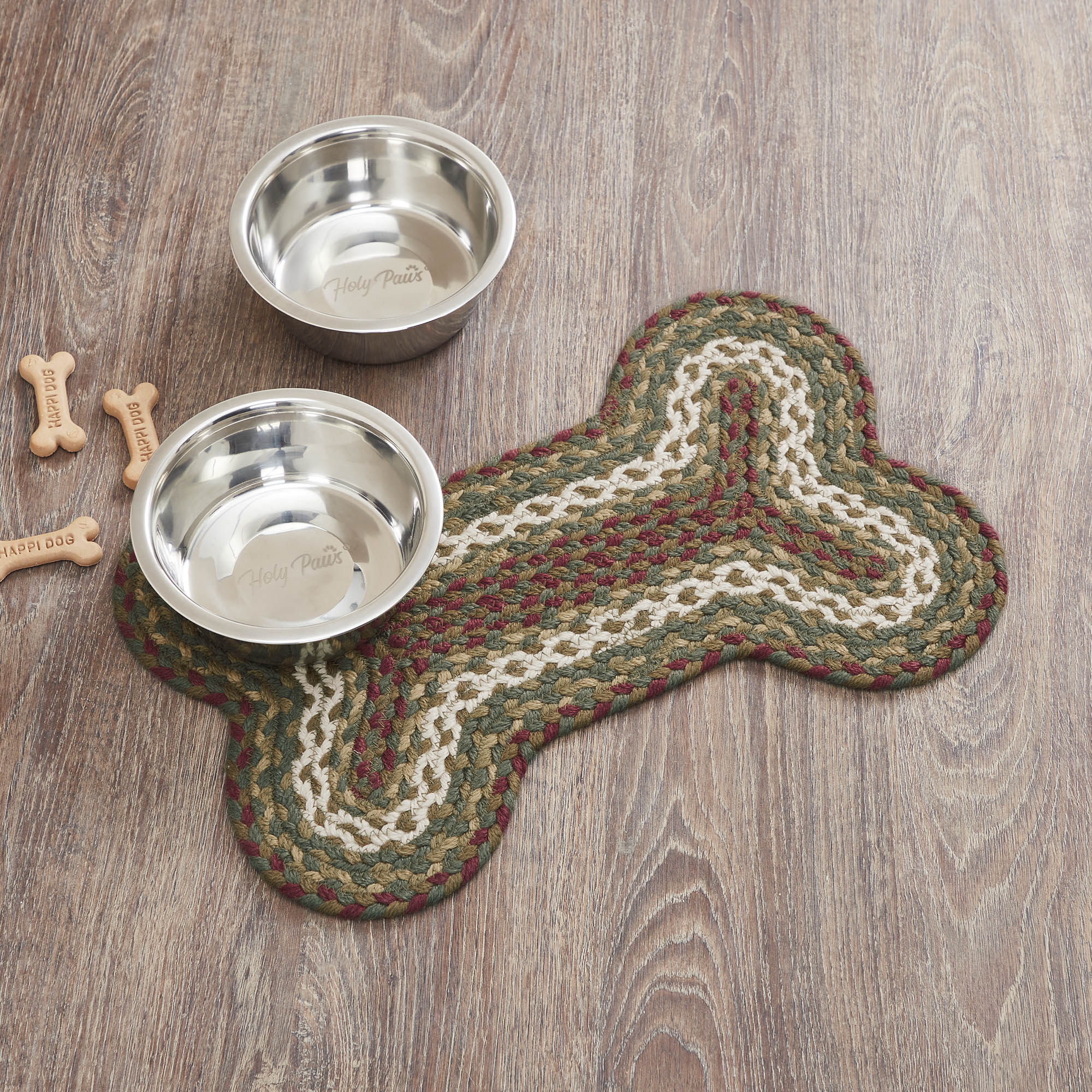 Cabin Patch Dog Bone Braided Rug - Image 2