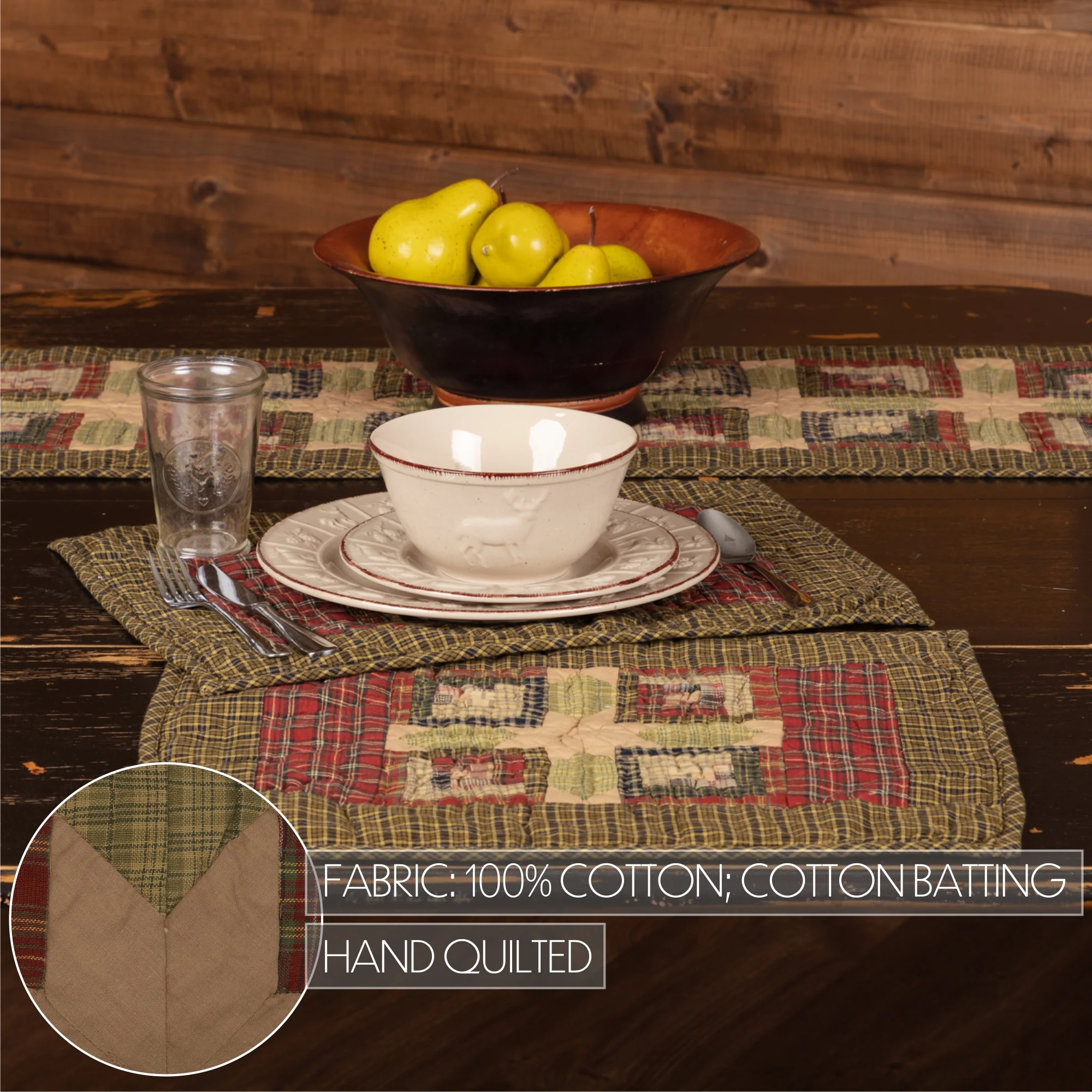 Cabin Patchwork Quilted Placemats - Set of 6 - Image 5