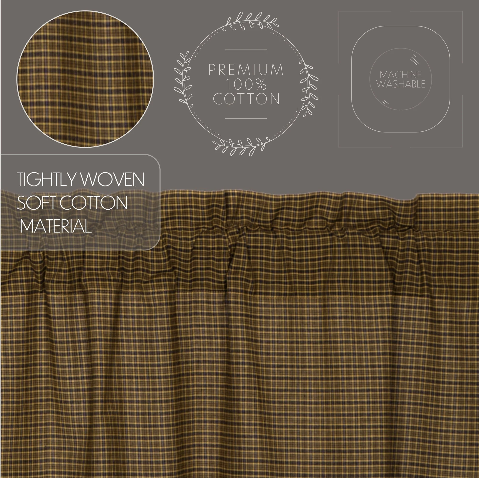 Cabin Patch Tier Curtains 24" - Image 3