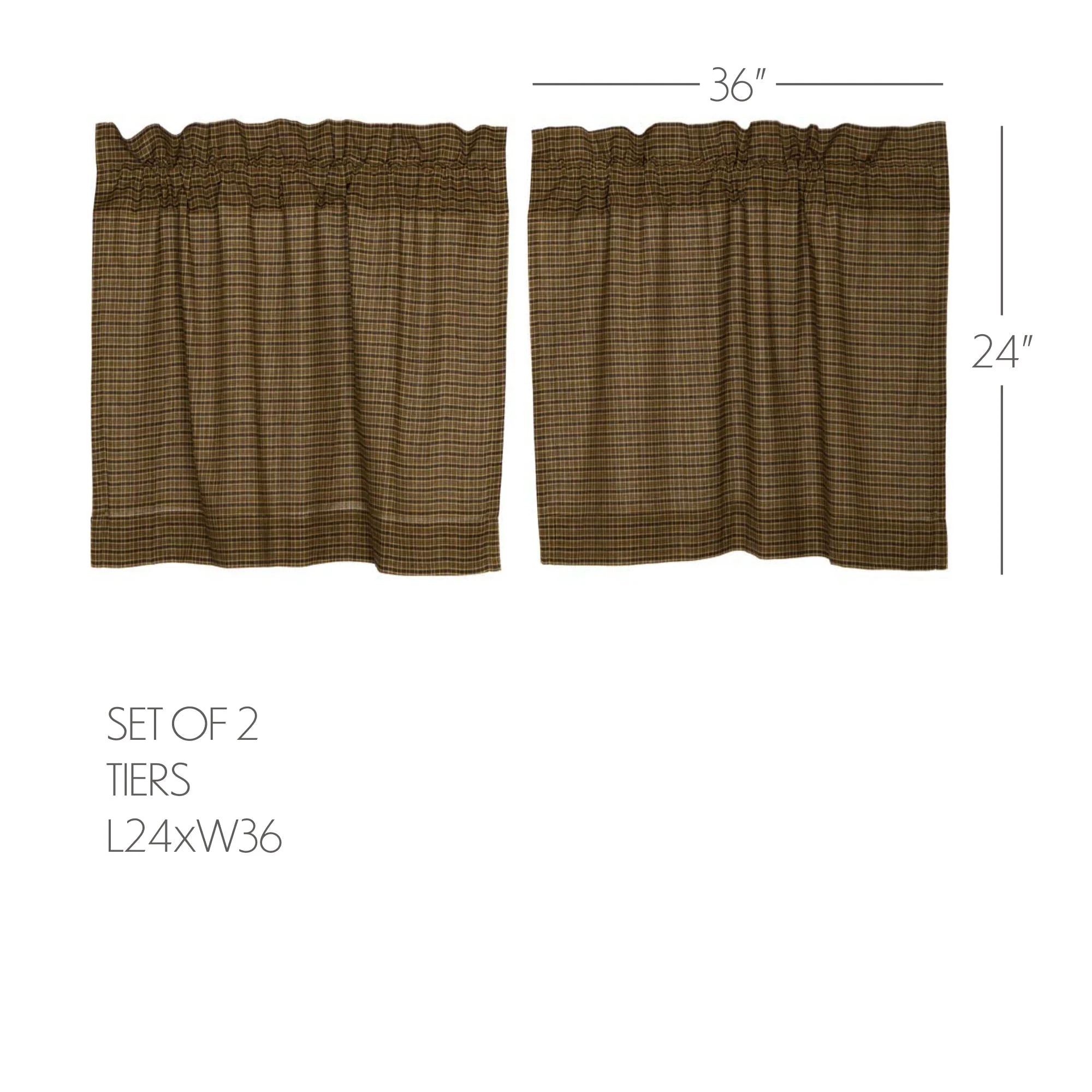 Cabin Patch Tier Curtains 24" - Image 4