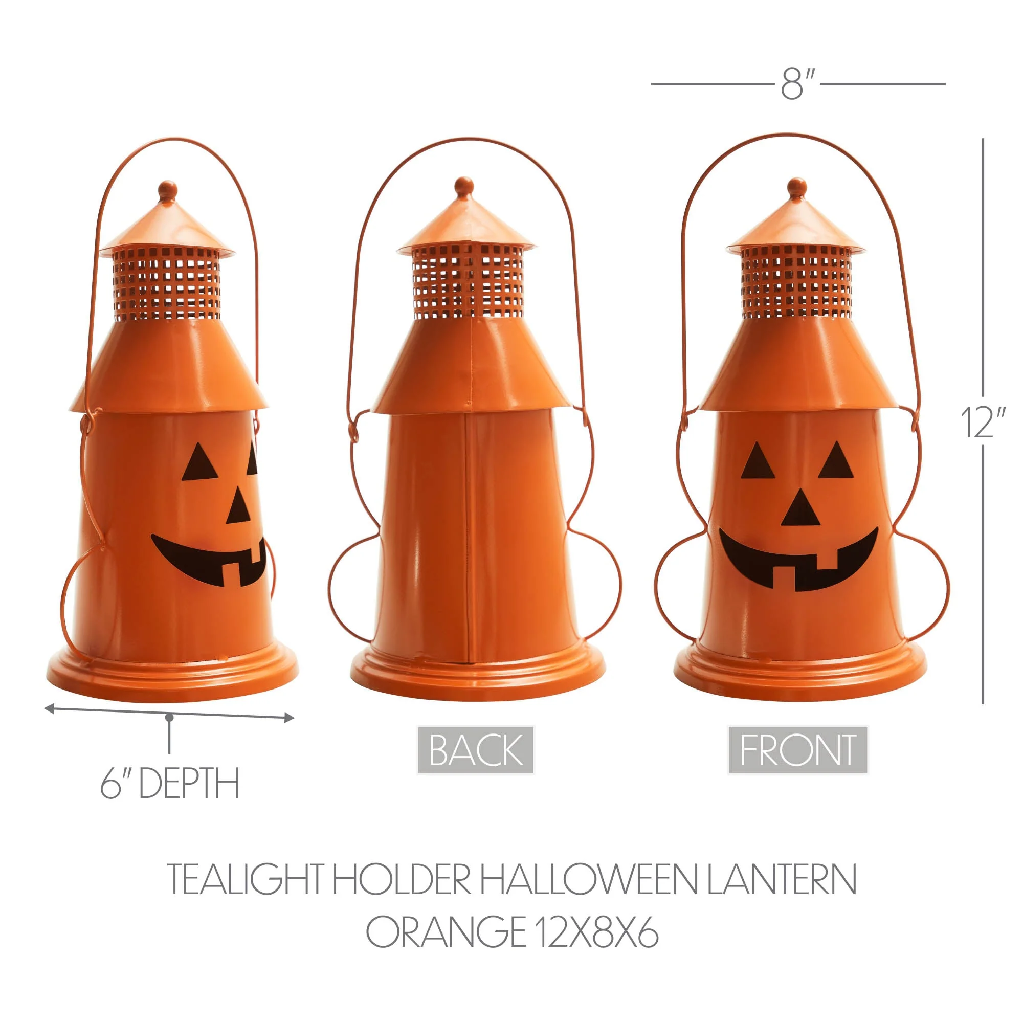 Tealight Holder Halloween Lantern - Orange - Image 3