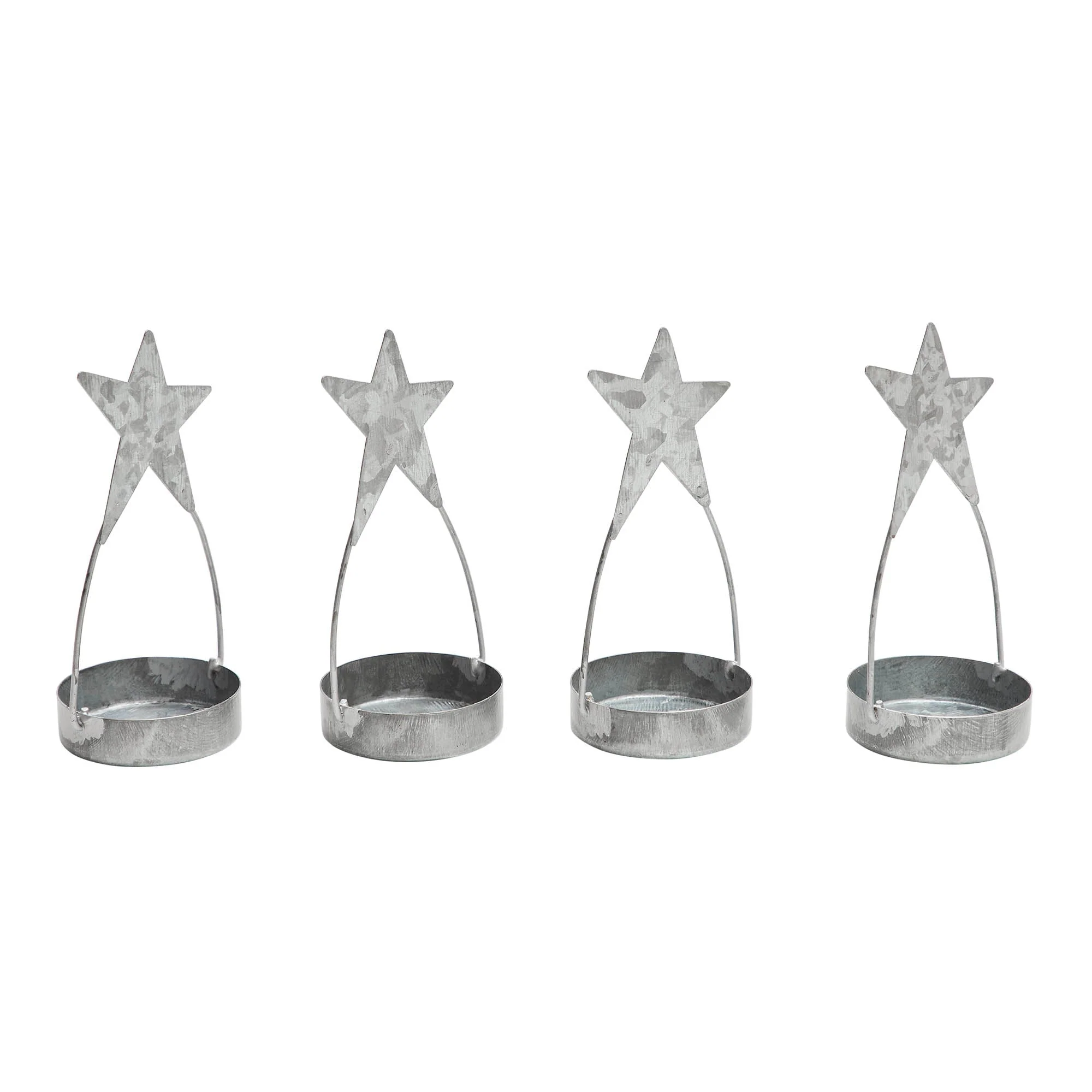 Star Tealight Holder Galvanized Set of 4 - Image 4