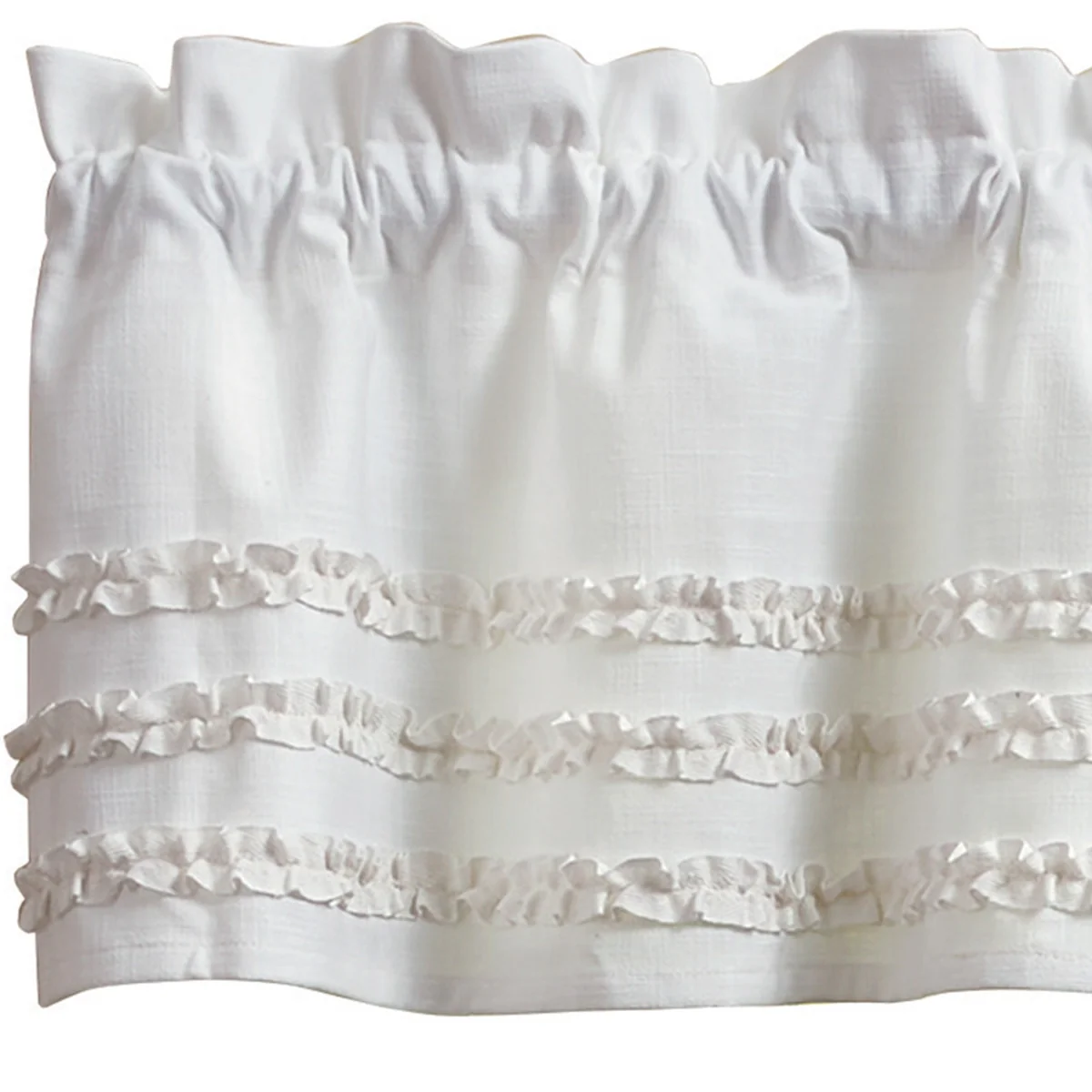 Triplicity Ruffled White Valance - Image 2