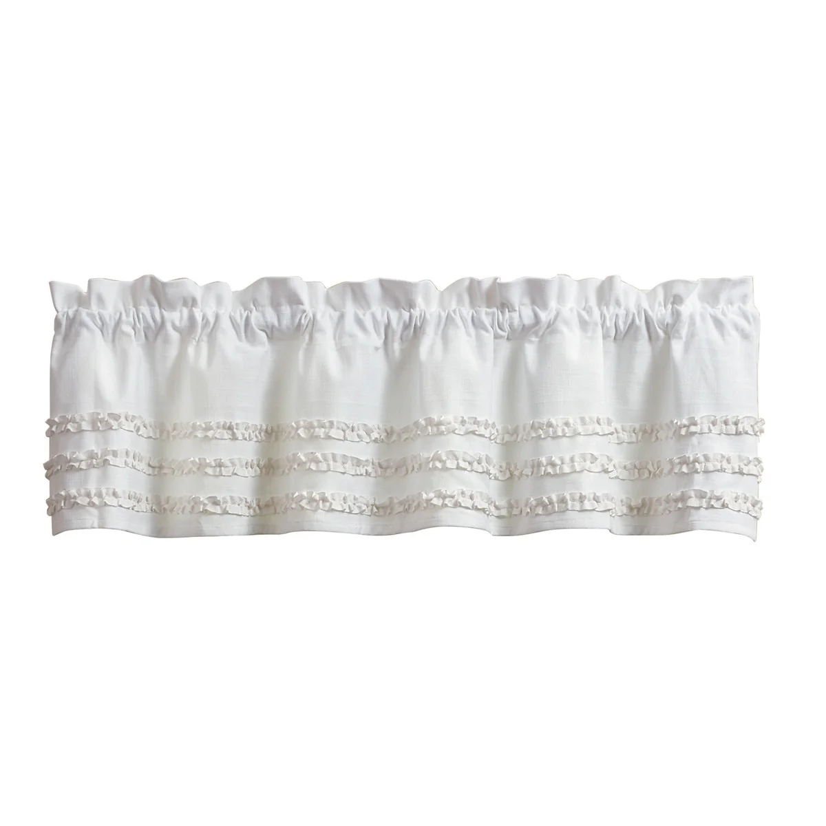 Triplicity Ruffled White Valance - Image 3