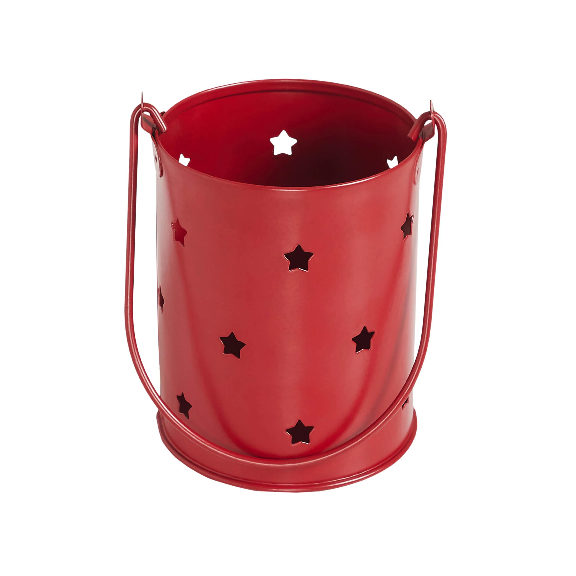 Votive Candle Holder w/Stars Cutout Barn Red - Image 5