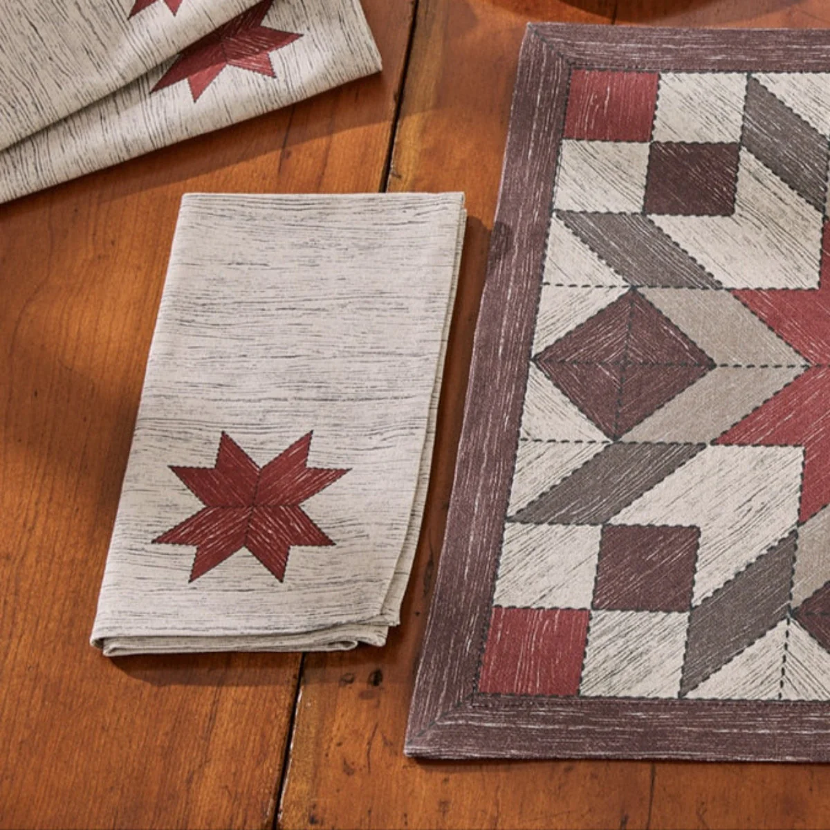 Weathered Barnboard Star Cloth Napkins