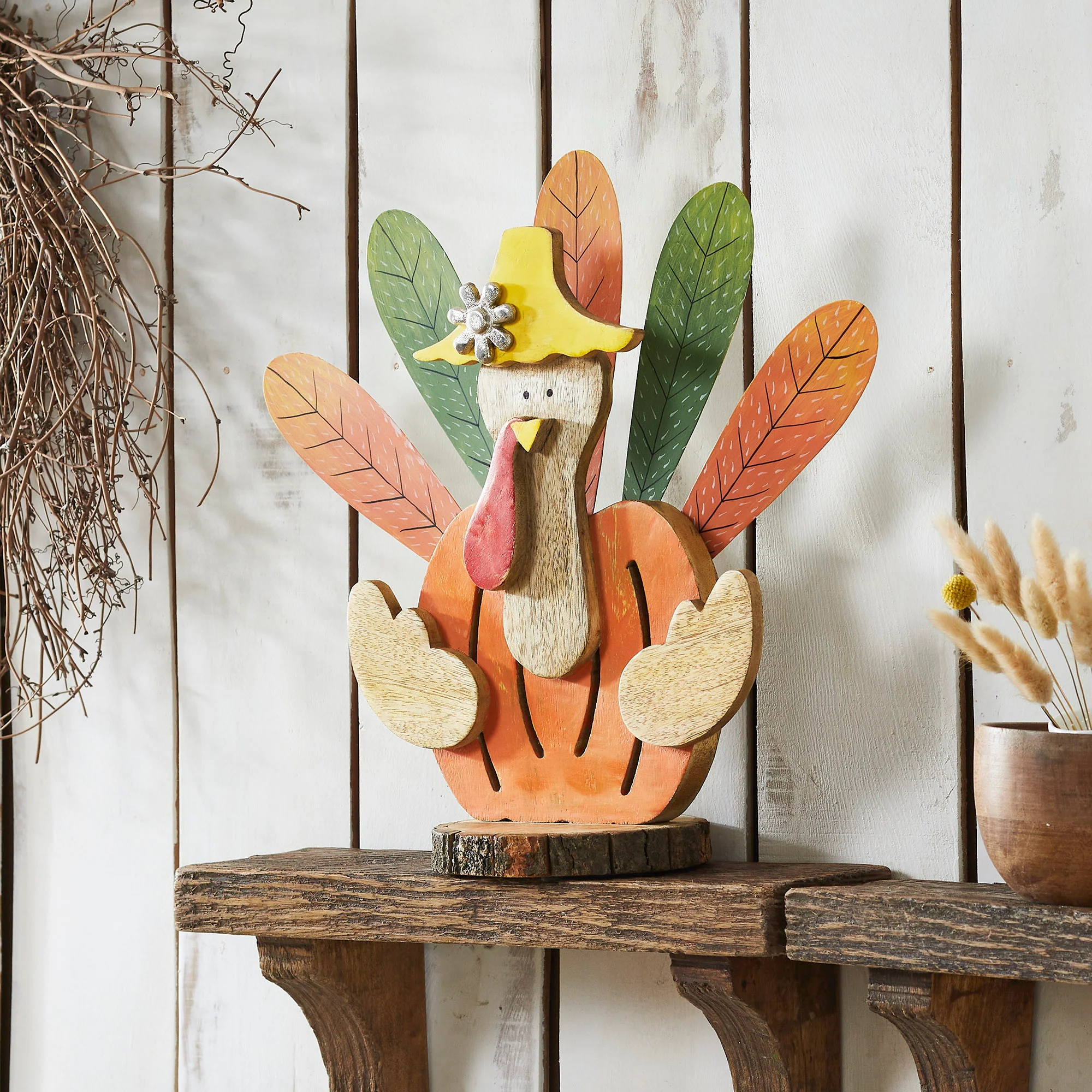 Whimsical Wooden Turkey