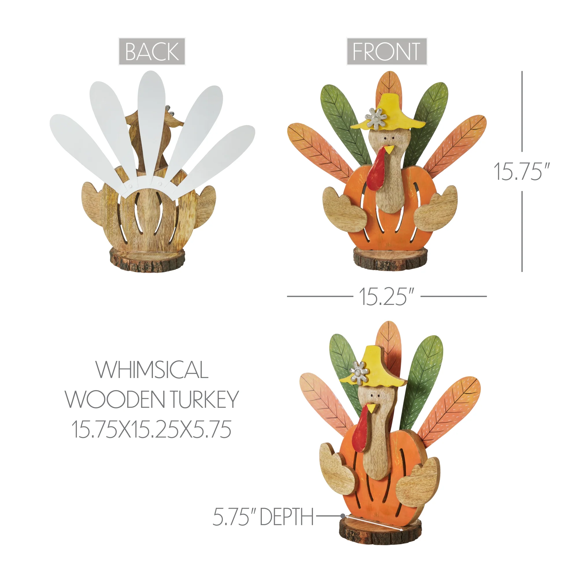 Whimsical Wooden Turkey - Image 2