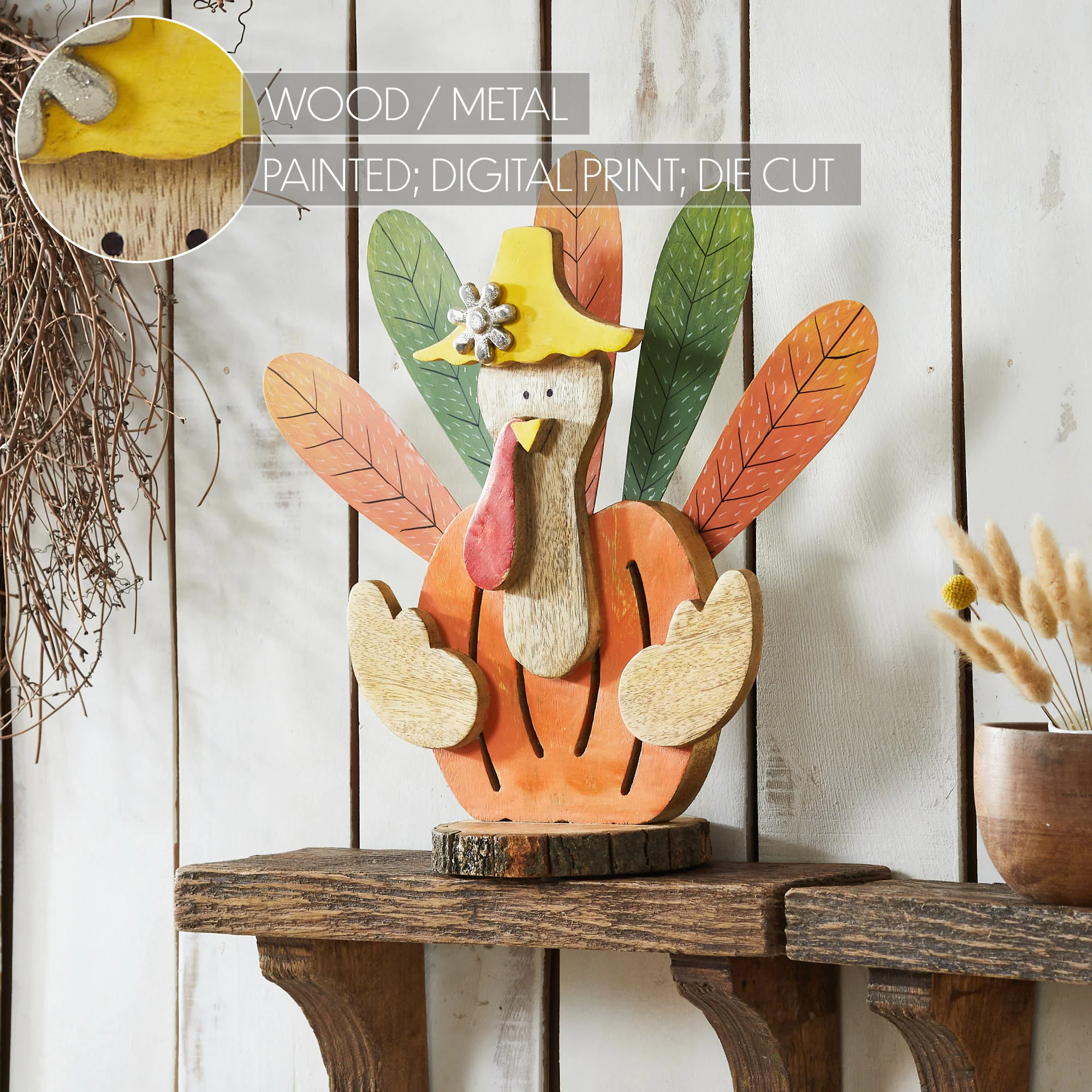 Whimsical Wooden Turkey - Image 3