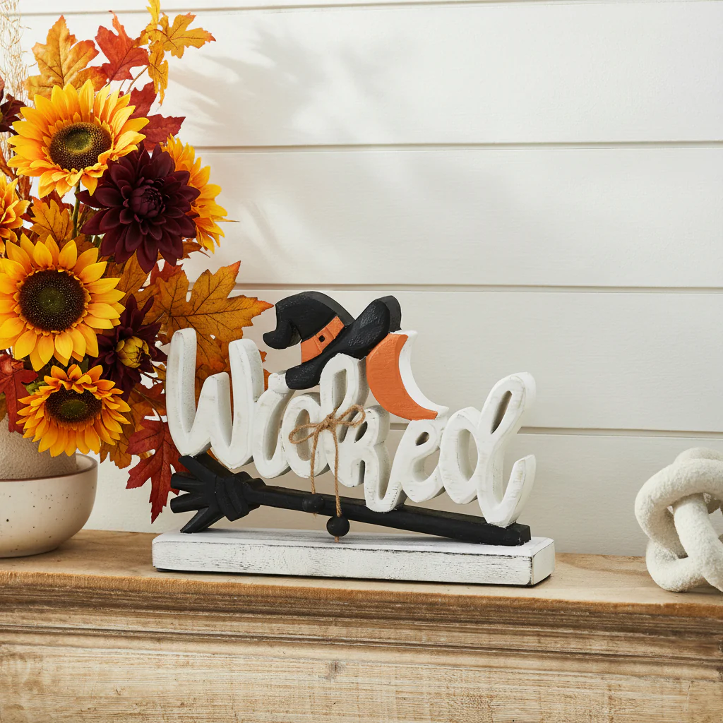 Wicked Witch Wooden Table Sign