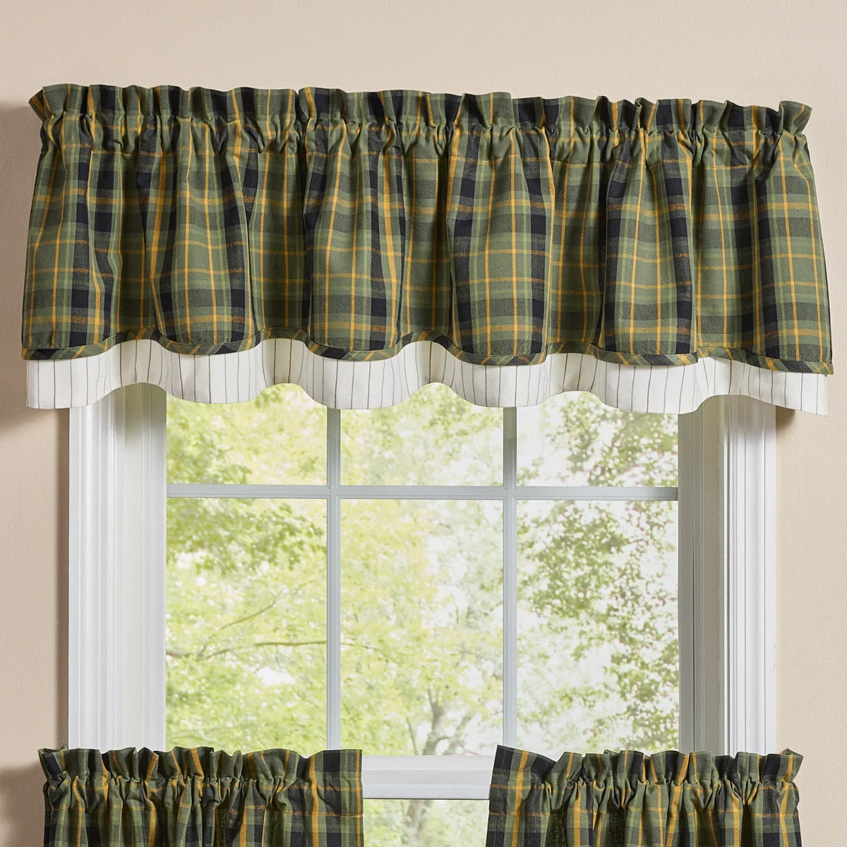 Willowton Plaid Layered Valance
