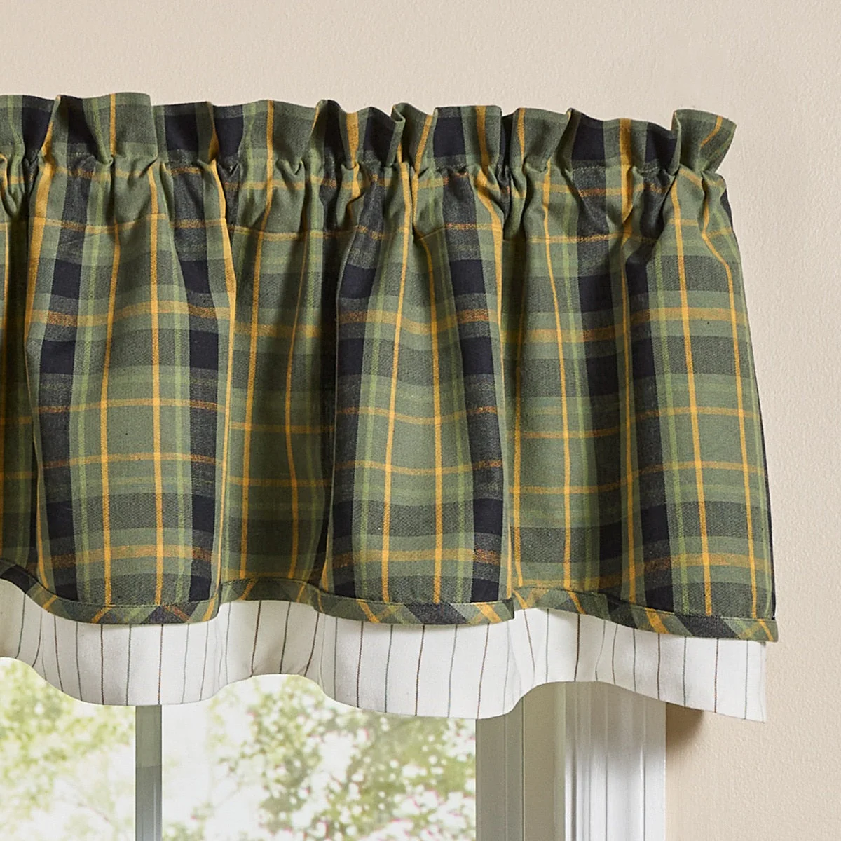 Willowton Plaid Layered Valance - Image 2