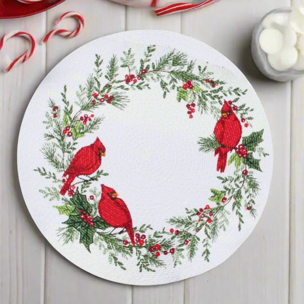 Winter Cardinal Braided Placemat