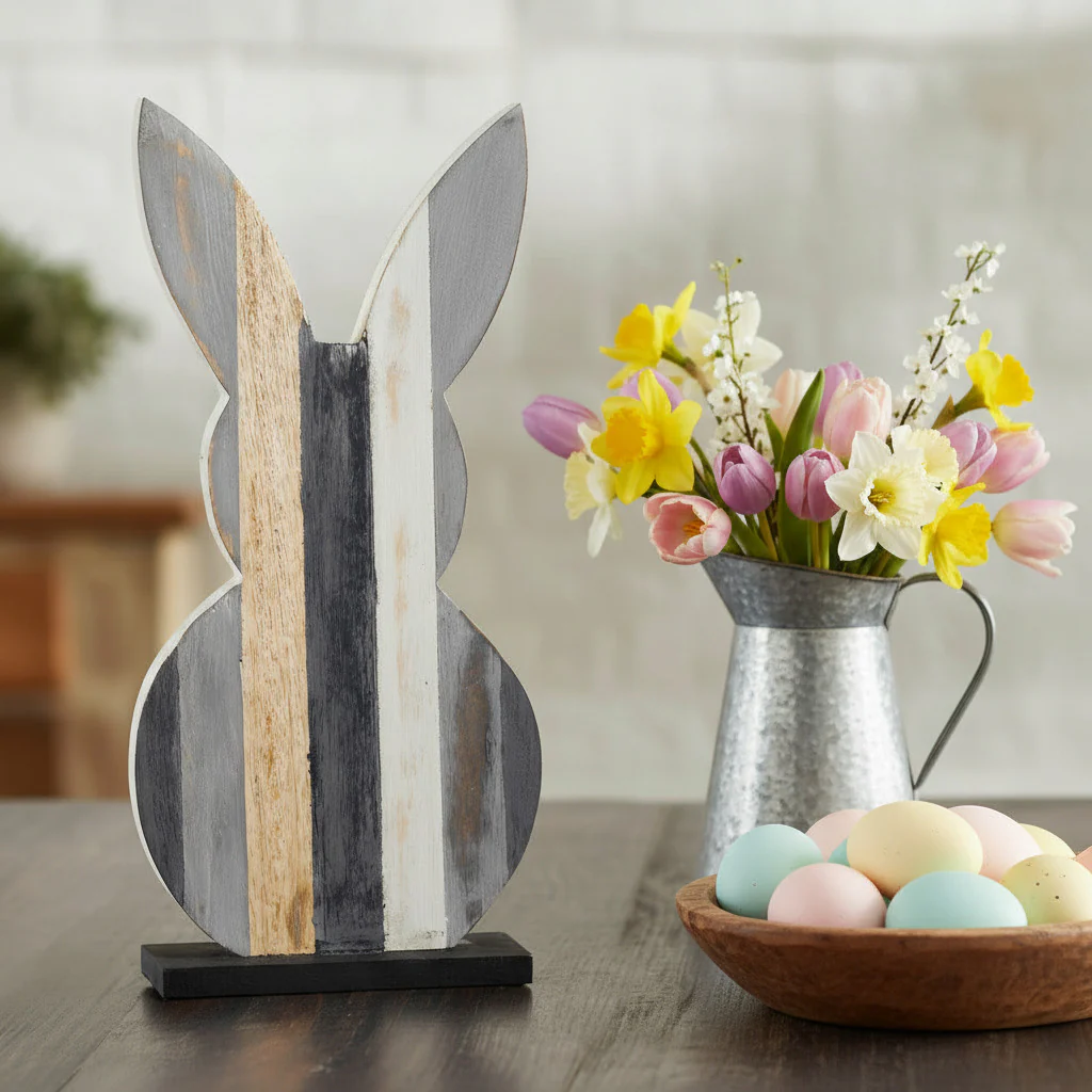 Wooden Painted Rabbit - Image 3